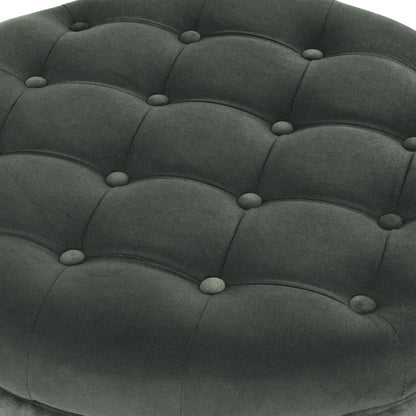 Handcrafted Loden Green Velvet Storage Ottoman 28In