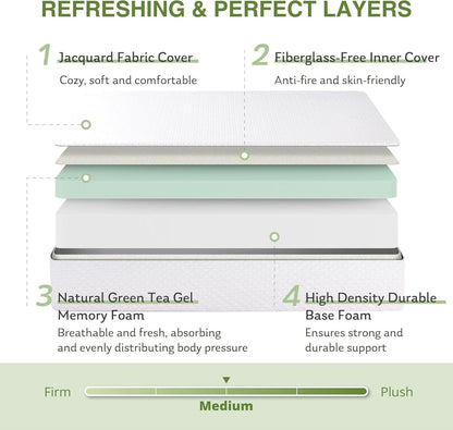 King Size Premium Memory Foam Mattress TwelveInch Cooling Gel