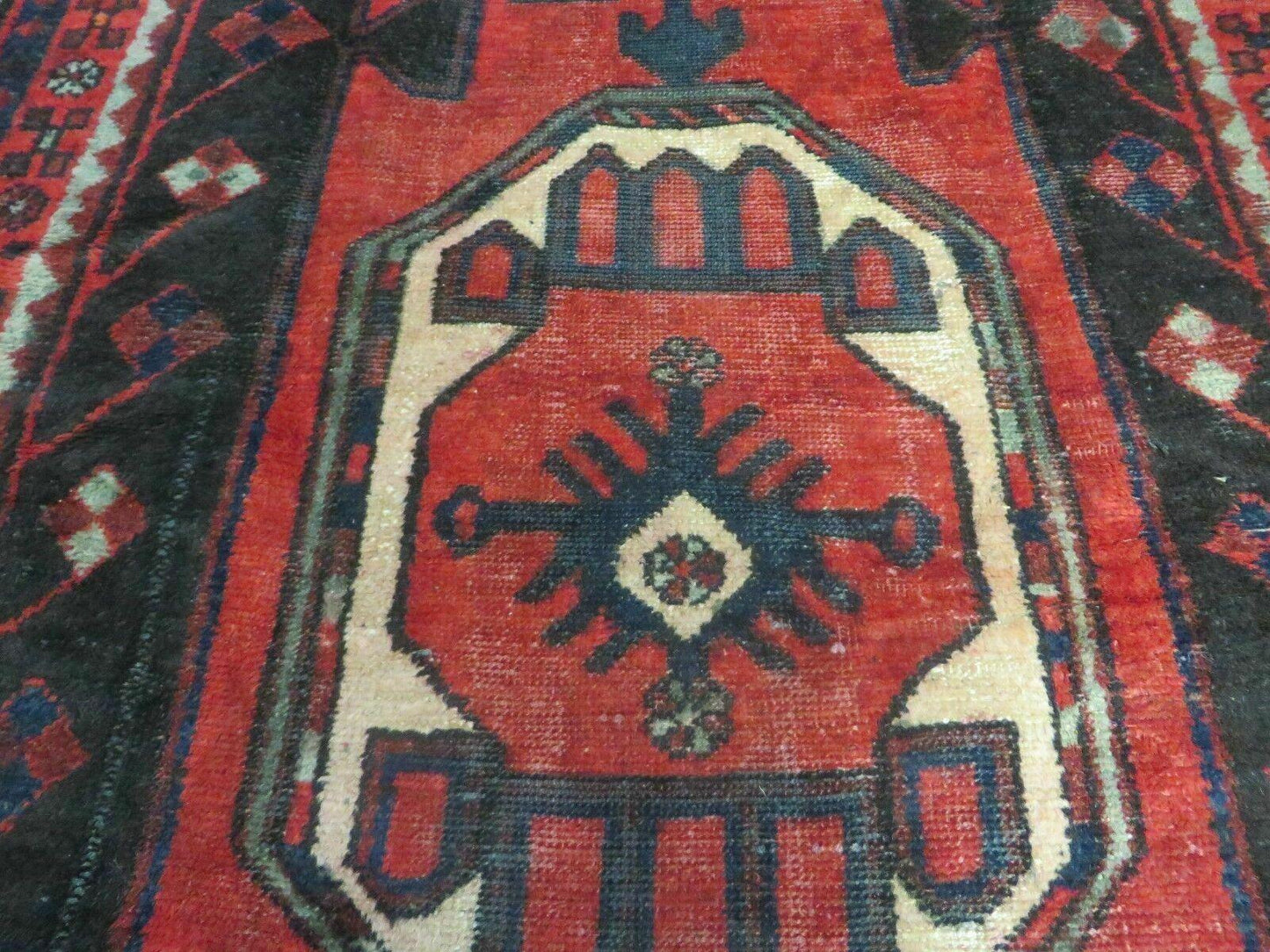 4' X 8' Antique Handmade India Geometric Oriental Tribal Wool Rug Red # 603