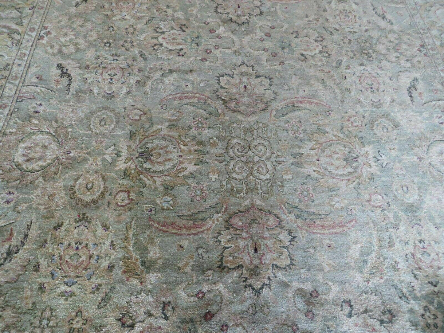 8' X 10' Vintage Handmade India Floral Oriental Top Quality Jaipur Tea Wash