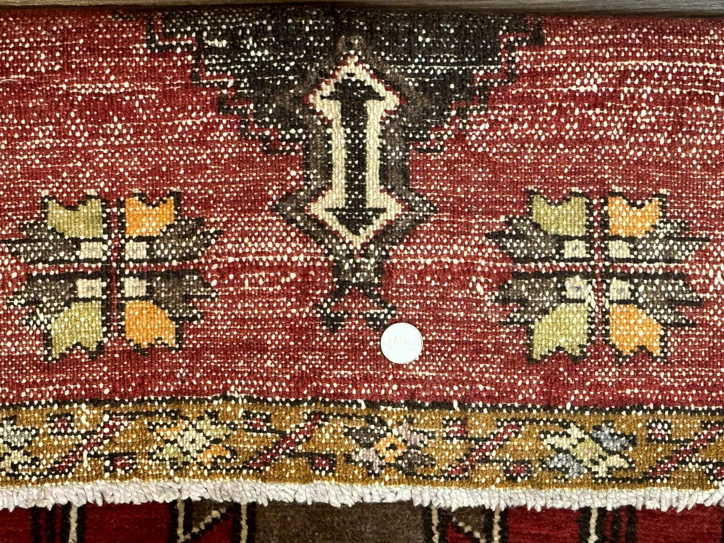 Turkish Yastik Rug 2x3, Geometric Medallion, Small Turkish Wool Rug, Red