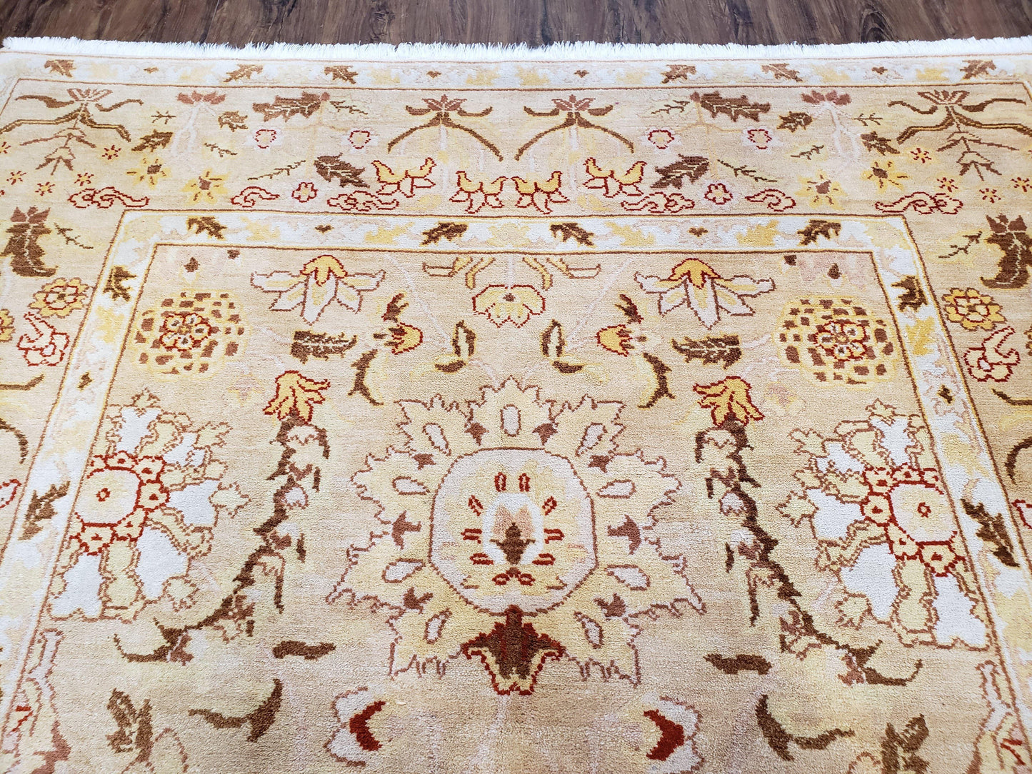 Vintage Turkish Oushak Area Rug 6x9, Wool Hand-Knotted