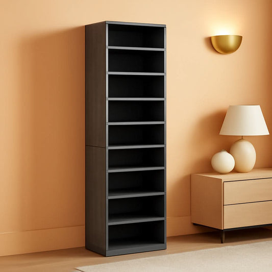 Tall Narrow 8 Tier Corner Bookshelf For Living Room