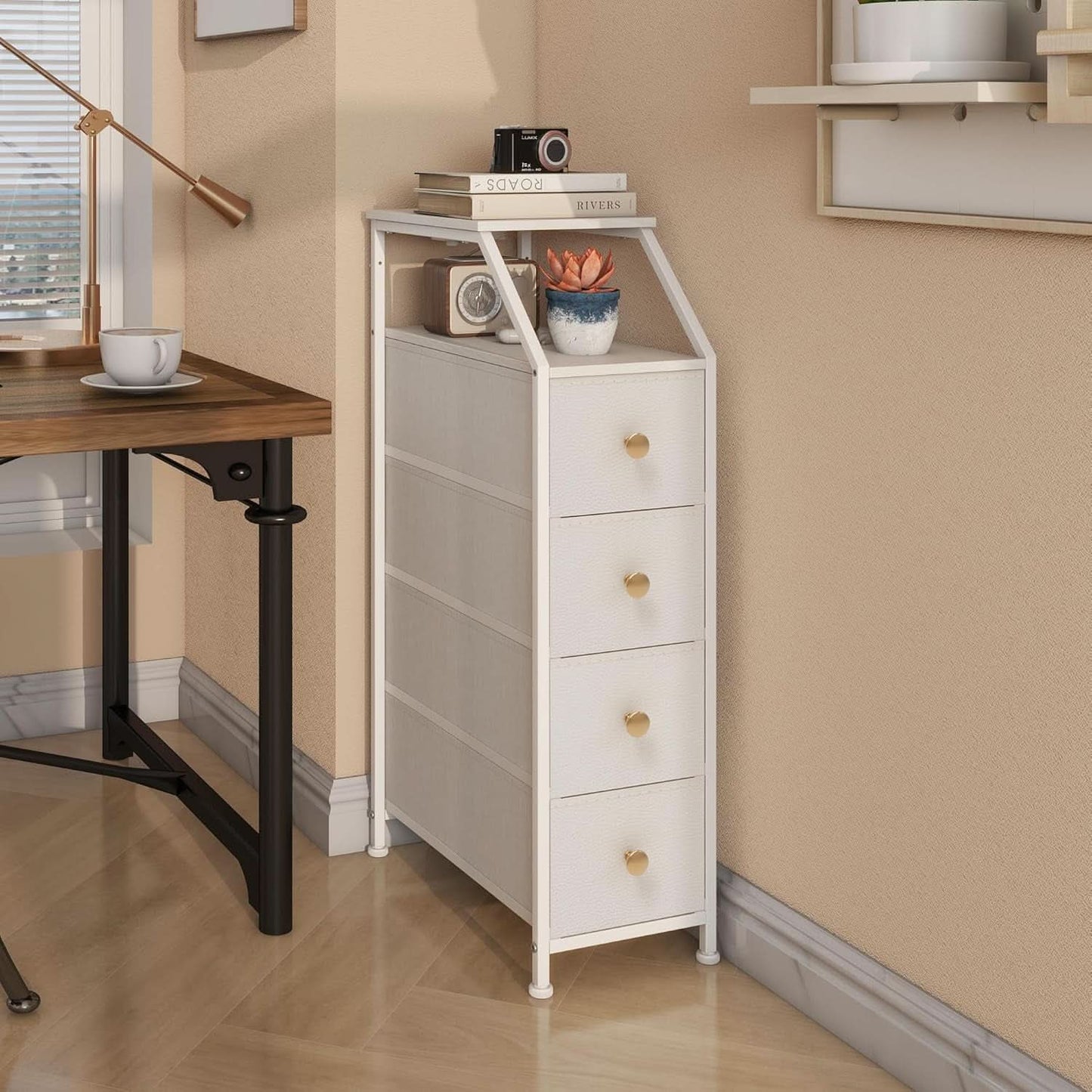 UltraSlimVertical Dresser With USB Charging Station White