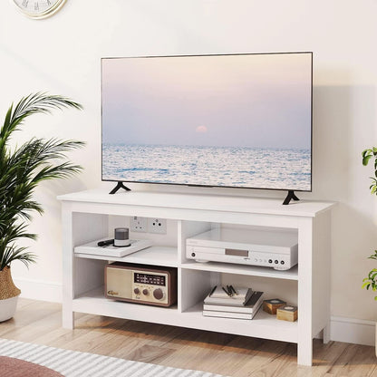 43 Inch White Mid Century Modern TV Stand For 50 Inch TVs