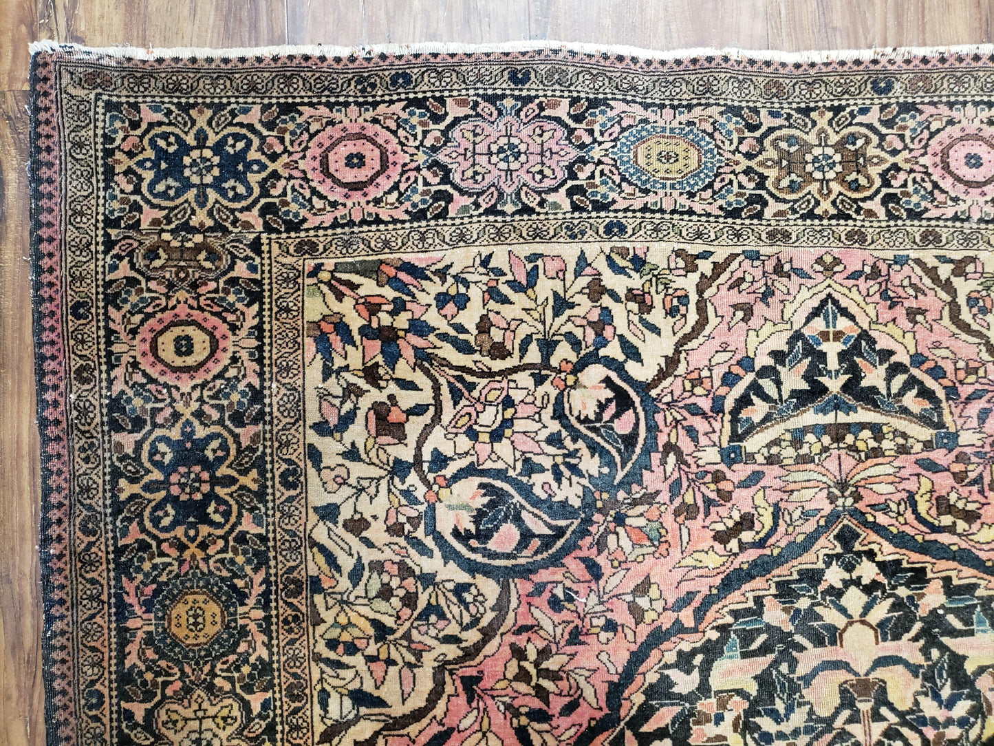 Antique Persian Farahan Rug, 4'1" x 6' 5"