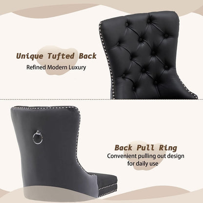 Tufted Velvet Dining Chairs Set of 4 With Acrylic Legs