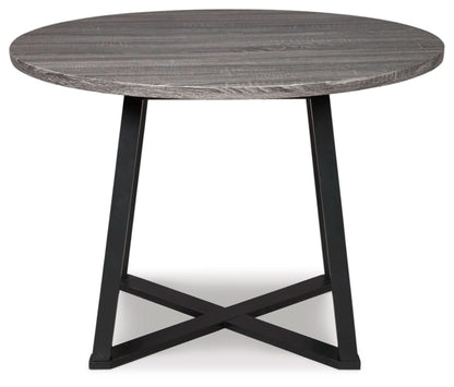 Centiar Mid Century Round Dining Table Gray Metal Legs