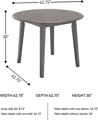 Gray Drop Leaf Dining Table Seats Four With Two Leaves