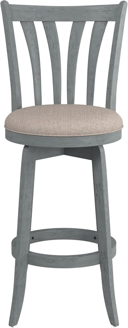 Bar Height Swivel Stool 30 Inch Blue Wire Brush Finish