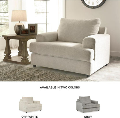 Soletren Contemporary Off White Chenille Upholstered Chair