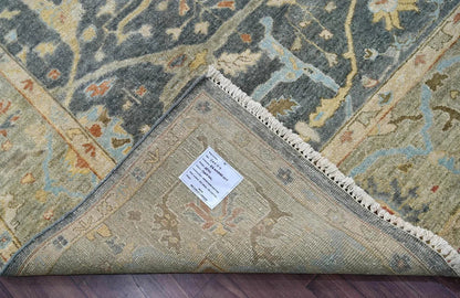 Multi Size Blue Hand Knotted Traditional Oushak Wool Oriental Area Rug