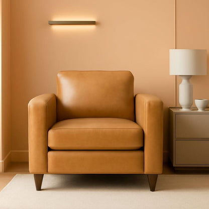 Brown Oversized Reading Armchair With Hidden Storage