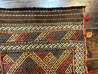 Tribal Runner Rug 2x8, Pakistani Turkoman Runner, Wool Handmade Vintage Rug