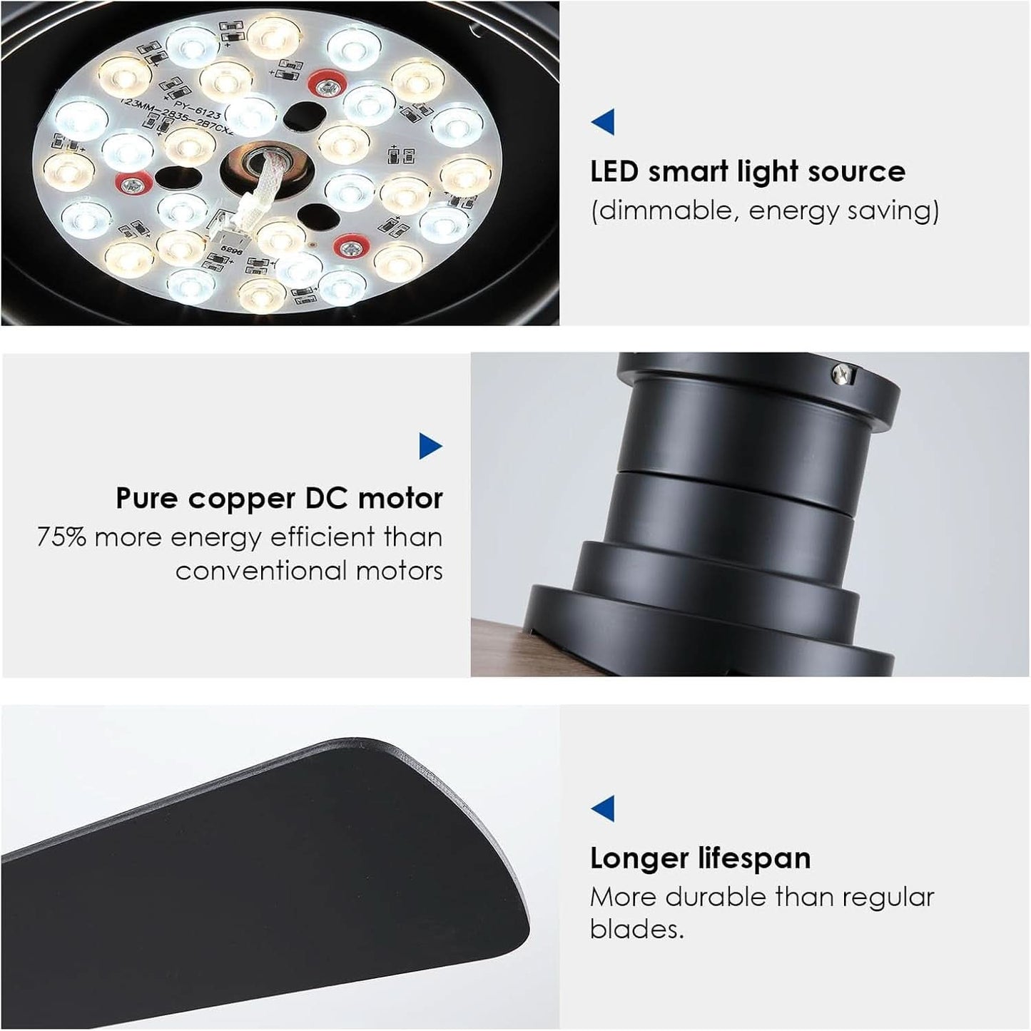 46 Inch DC Motor Ceiling Fan With Remote App Control