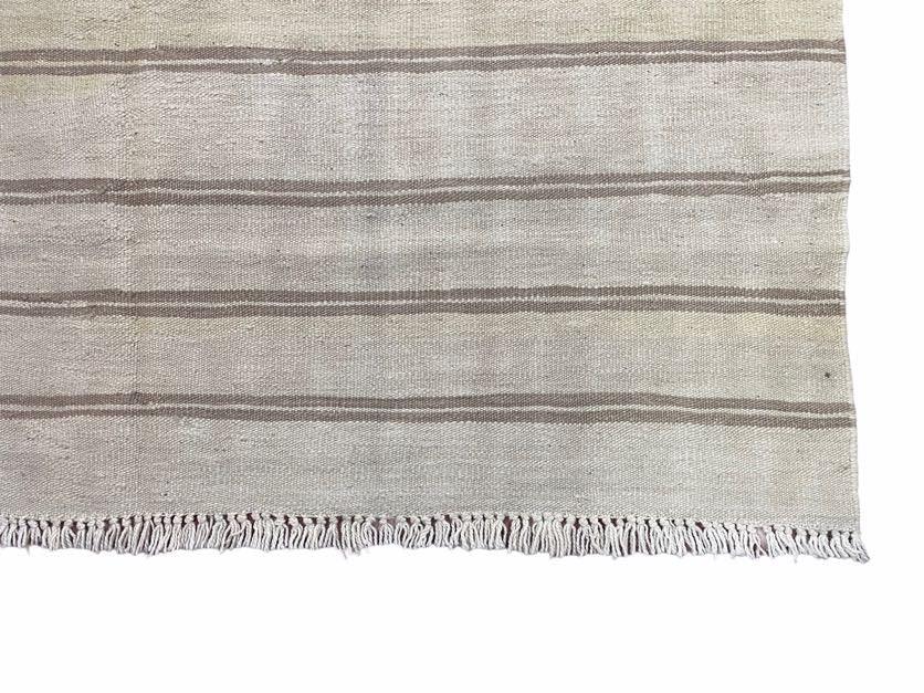 5x8 Turkish Kilim Rug, Flatweave Carpet, Striped Blanket, Southwestern Design, New, Gray, Wool, High Quality, Hand-Knotted