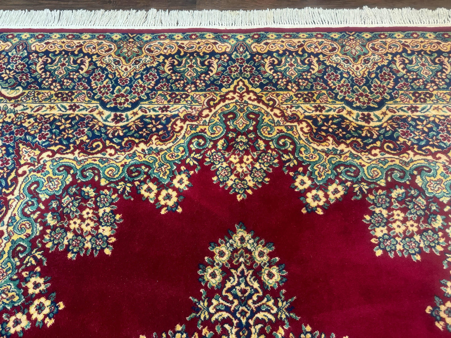 Power Loomed Persian Oriental Rug 9x12, Vintage Wool Pile, Kirman Design