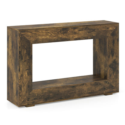 47" Farmhouse Console Table with 2-Tier Storage Shelf