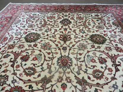 7' X 10' Vintage Handmade India Floral Oriental Wool Rug Hand knotted Carpet
