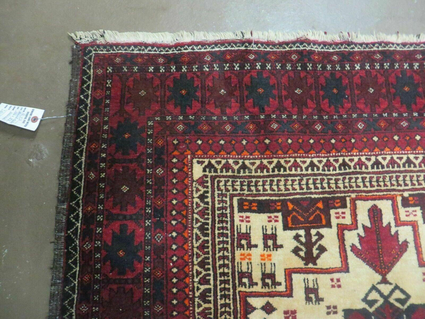 4' X 7' Vintage Handmade Pakistan Turkoman Bokhara Balouch Woven Wool Rug Nice