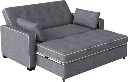 Ainsley Loveseat With Pull Out Sleeper Microfiber Charcoal