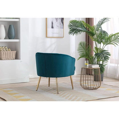 Teal Velvet Accent Chair With Golden Legs Ultra Plush