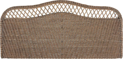 Intricately Woven Brown Rattan Queen Size Headboard