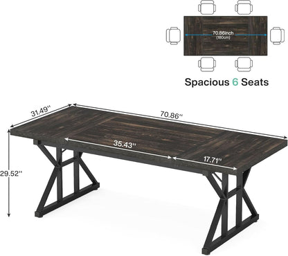 70.8 Inch Executive Desk Black Oak Office Desk Home Office