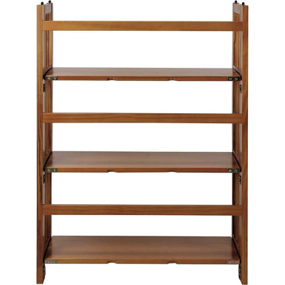Chestnut Three Shelf Stackable Bookcase Solid Wood