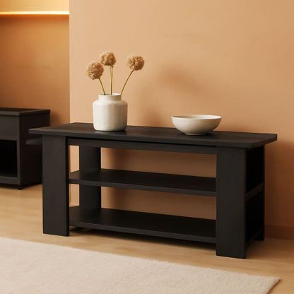 Jaya Espresso TV Stand For 50 Inch Screens Open Shelves