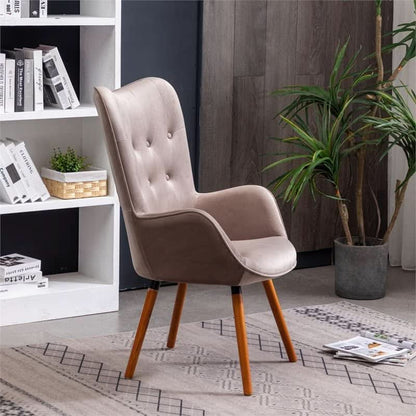 Contemporary Velvet Upholstered Accent Chair Chocolate