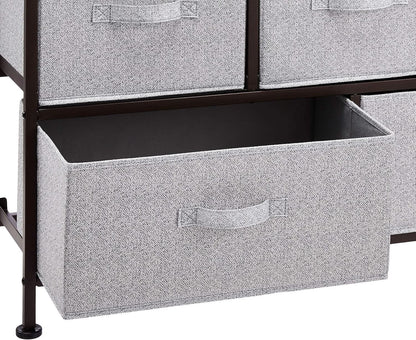Extra Wide Fabric 5 Drawer Storage Organizer Unit Bronze