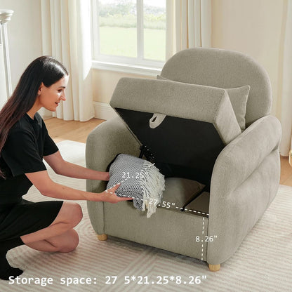 33Point5Inch Modern Reading Chair With HiddenStorage