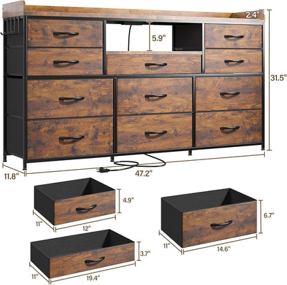 Dresser TV Stand 60 Inch Wide With 11 Drawers Unit