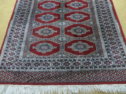4' X 6' Vintage Handmade Pakistan Turkoman Bokhara Fine Woven Wool Rug Nice