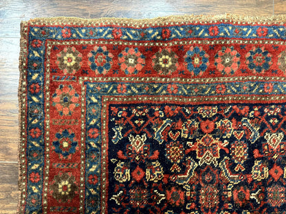 Antique Persian Tribal Rug 4x6, Kurdish Rug