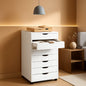 White 7 Drawer Storage Chest With Wheels For Home Office