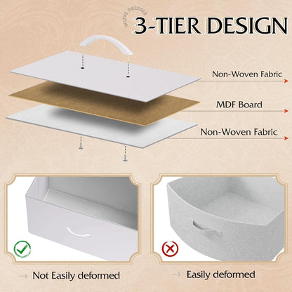 Fabric Dresser For Bedroom Tall White Modern Storage Unit