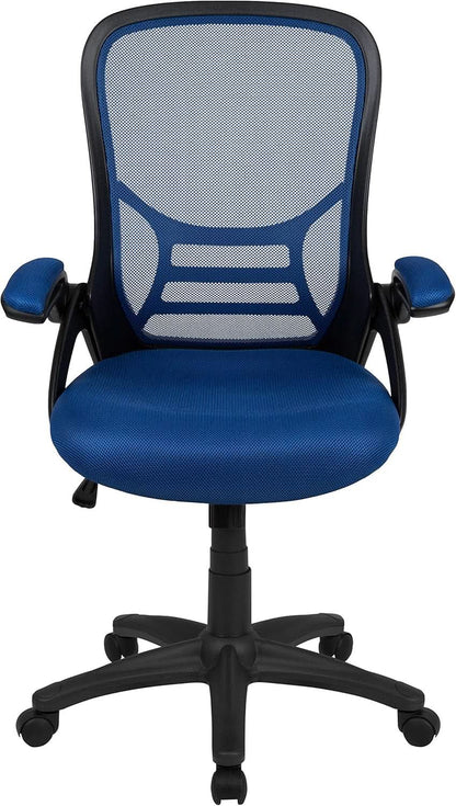 Swivel Office Chair With Lumbar Support And Flip Up Armrests