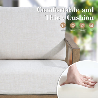 Hamarto Patio Aluminum 2 Swivel Chair And 2 Ottoman