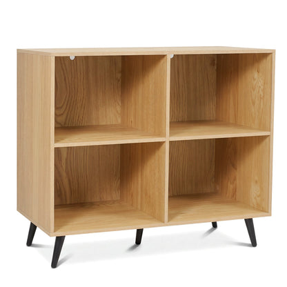 4-Cube Bookshelf with Metal Legs - White
