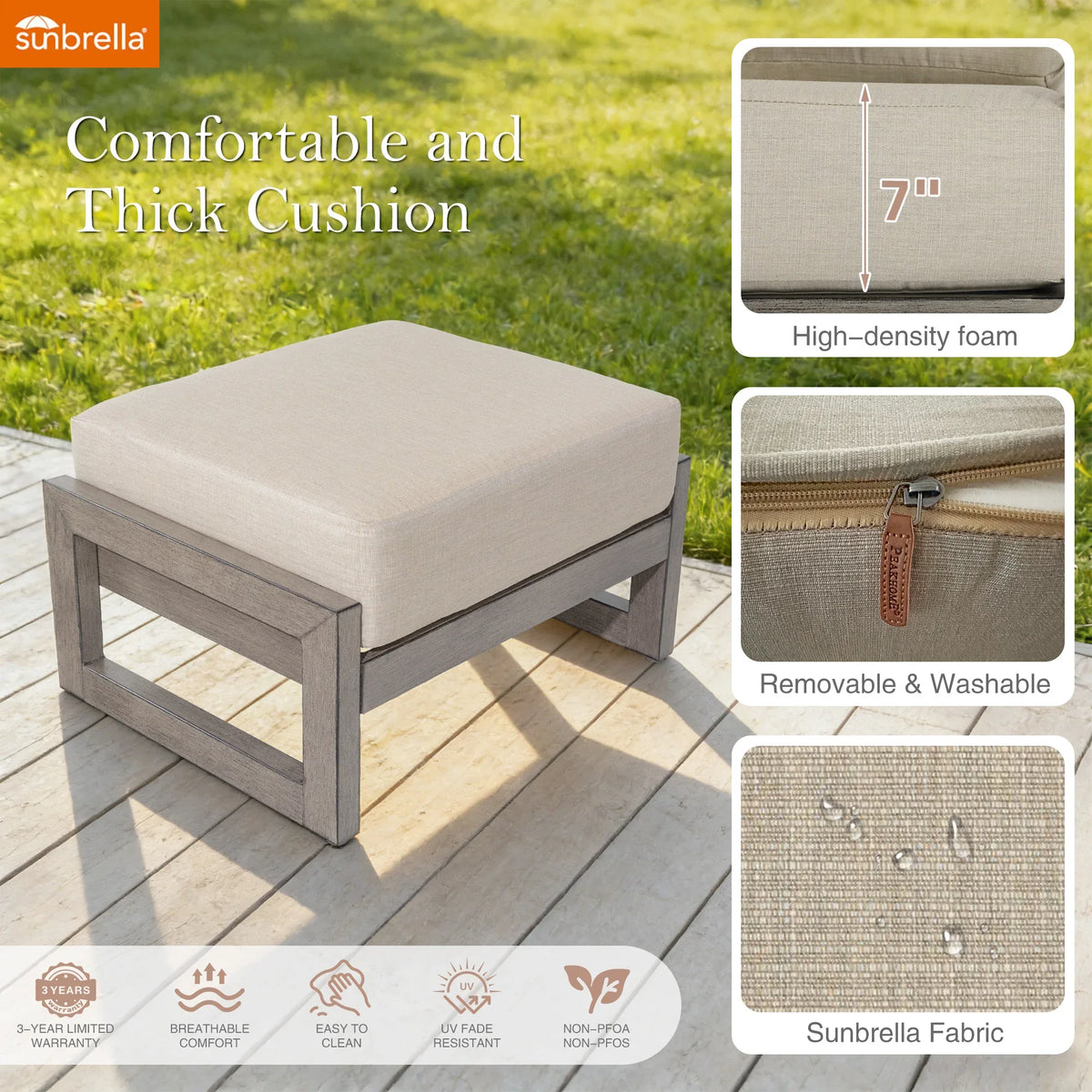 Marindo 6 Piece Outdoor Deep Seating Set with Ottoman