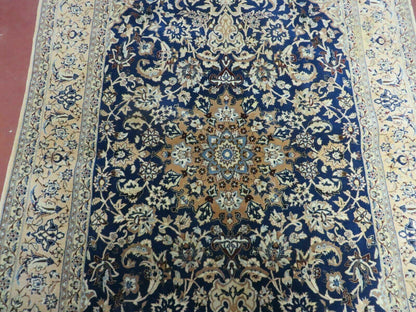 4' X 6' Handmade Ultra Fine India Floral Oriental Wool Silk Rug Hand Knotted