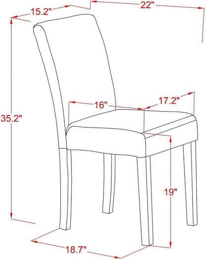 Abbott Classic Parson Dining Chairs Doeskin Linen Fabric Set Of 2