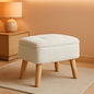 Cream Velvet Storage Ottoman With Extra Cushioning