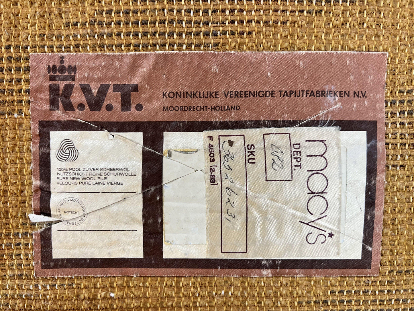 Vintage Zebra Stripes Shag Rug 5.7 x 7.4, Black and White, Retro, Wool