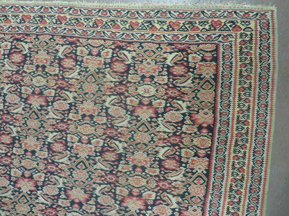 4' X7' Antique Handmade Turkish Wool Kilim Soumak Flat Weave Rug Tribal Organic