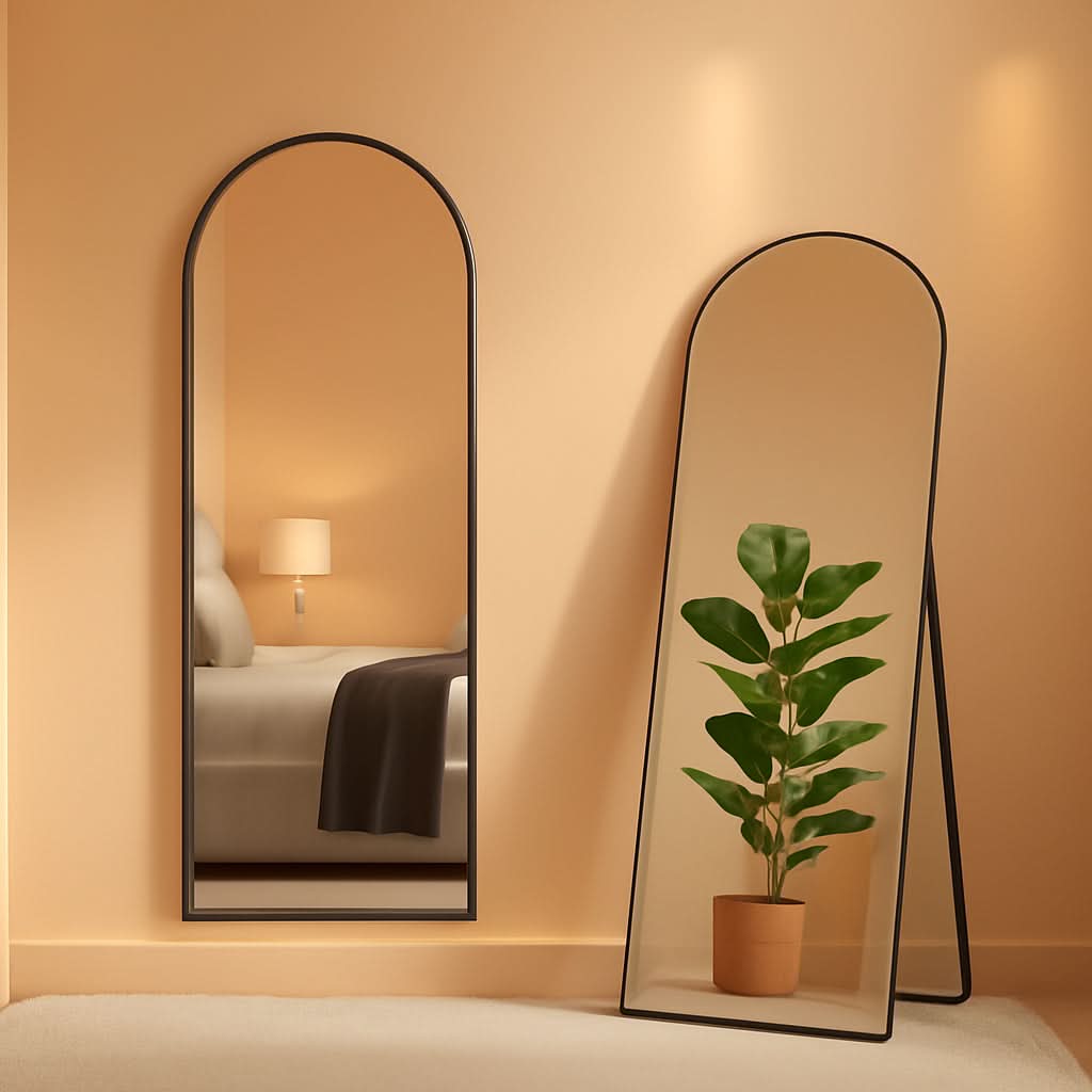Arched Full Length Mirror 59x16 Inch Shatterproof Glass