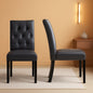 Gray Faux Leather Parsons Dining Chairs Set Of 2 High Back