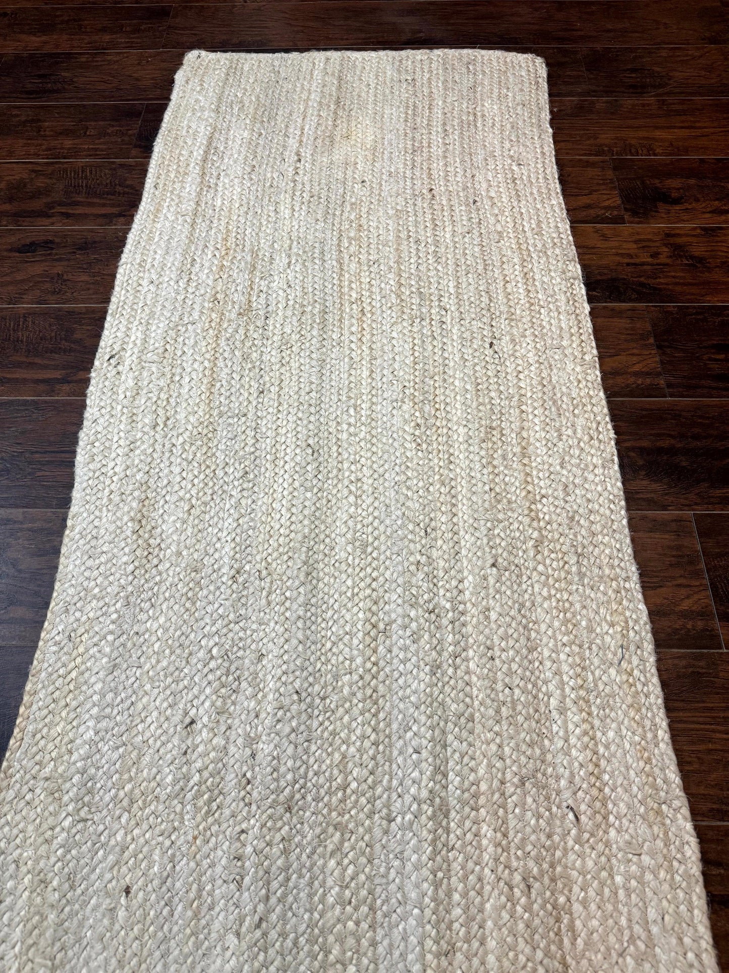 Modern Jute Runner Rug 2.7 x 10, Rug for Hallway or Kitchen, Farmhouse Rug